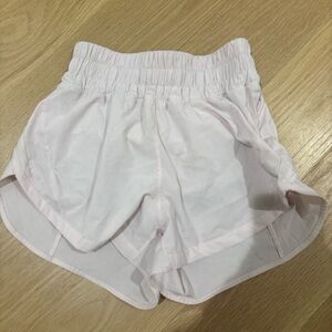 Light pink Lululemon high rise speedup Shorts